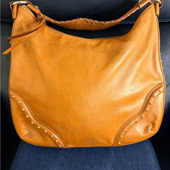 Michael Kors Tan Studded Hobo Bag - Picture 2 of 14